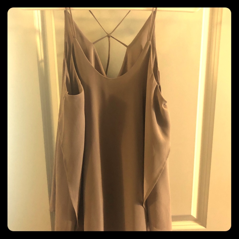 Doe & Rae Chiffon Tank Taupe Size S Brand NEW!